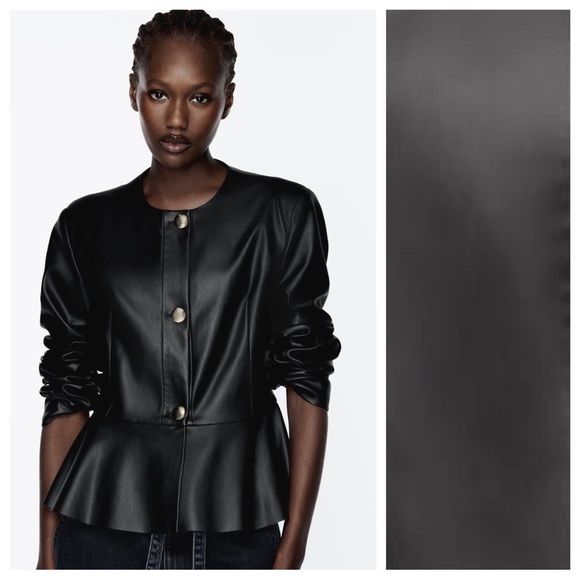 Zara Jackets & Blazers - Zara Black Faux Leather Women's Jacket